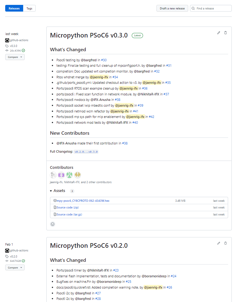 GitHub MicroPython Releases